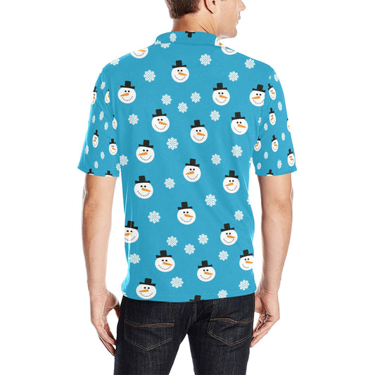 Snowman Print Design LKS303 Men Polo Shirt