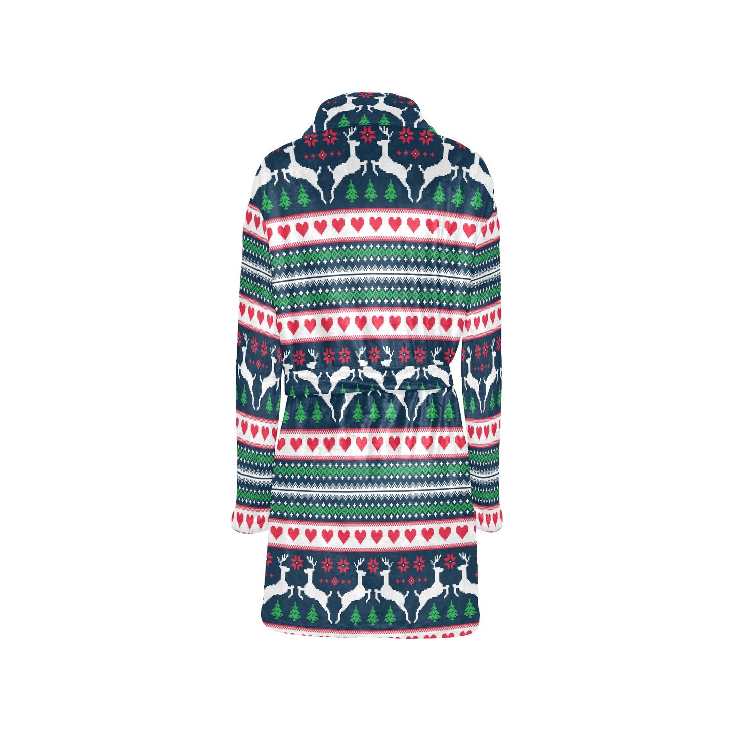 Reindeer Pattern Print Design 03 Women's Fleece Robe