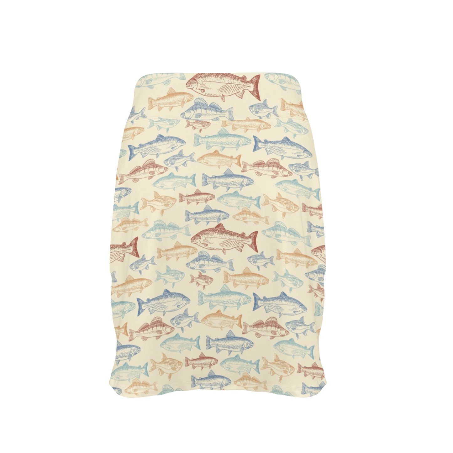 Salmon Fish Print Design LKS302 17" Golf & Pickleball Skort with Pockets