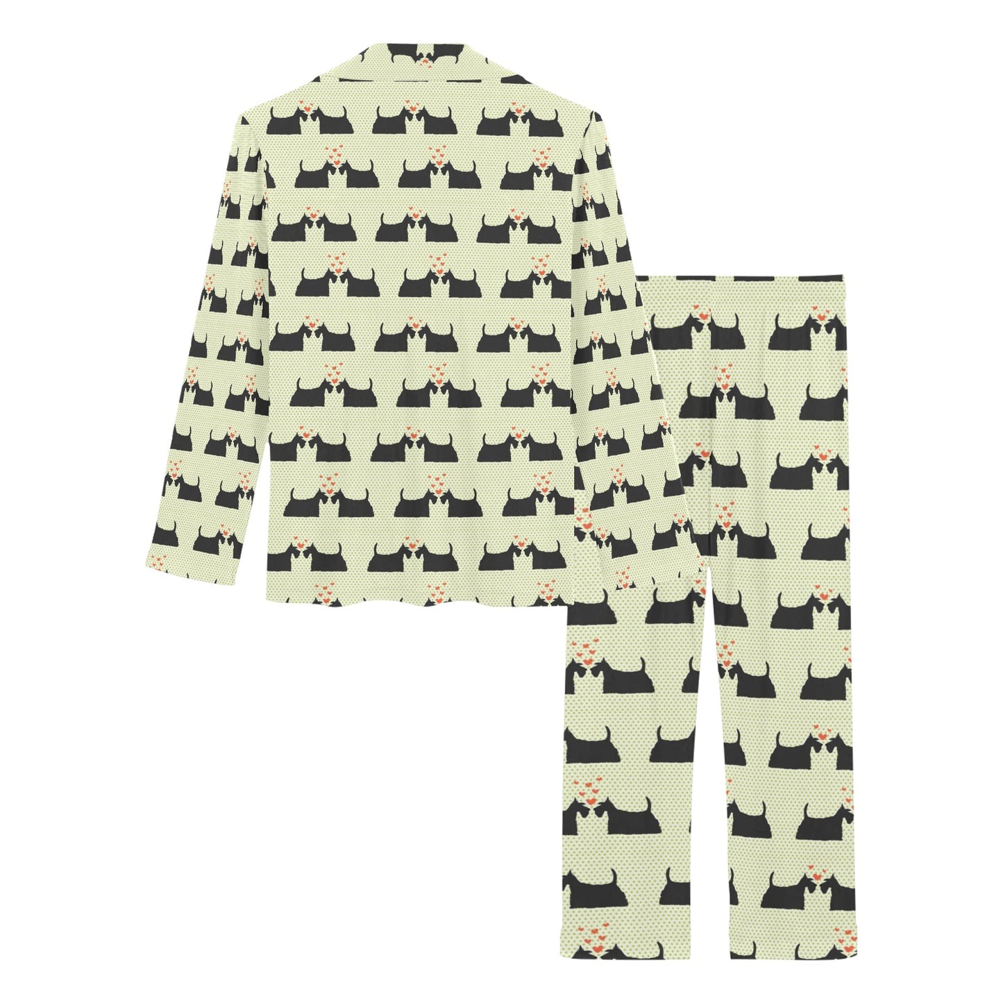 Scottish Terriers Print Design LKS304 Women's Long Pajama Set