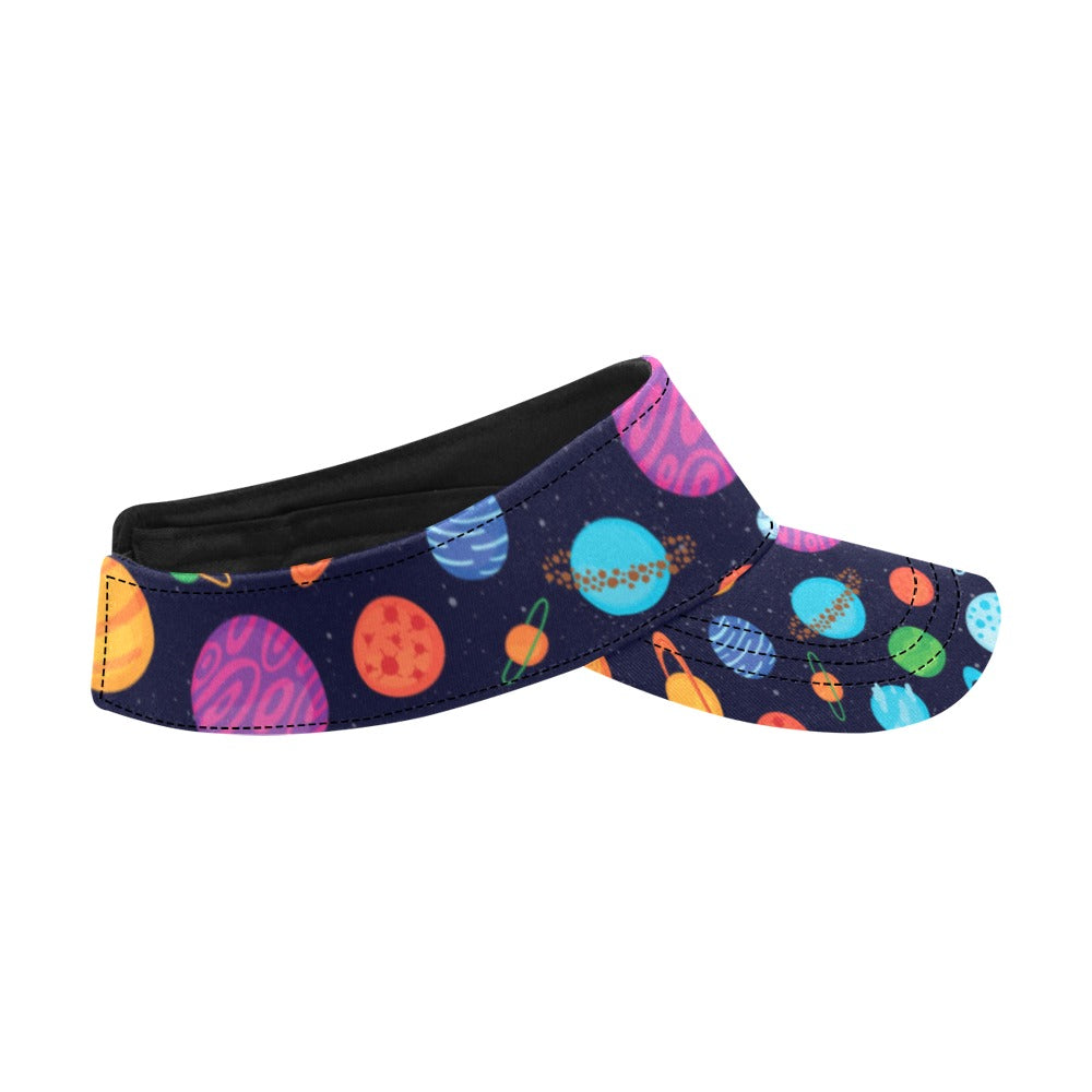 Planet Multicolor Print Design LKS302 Unisex Sun Visor