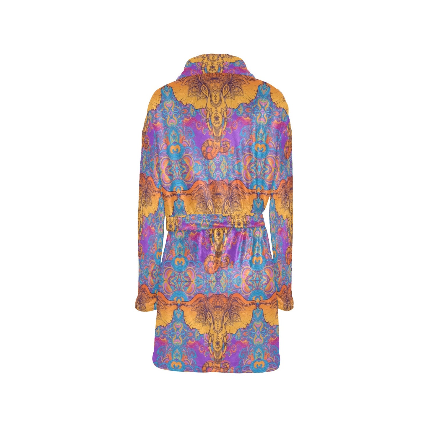 Gold Elephant Indian Women's Fleece Robe