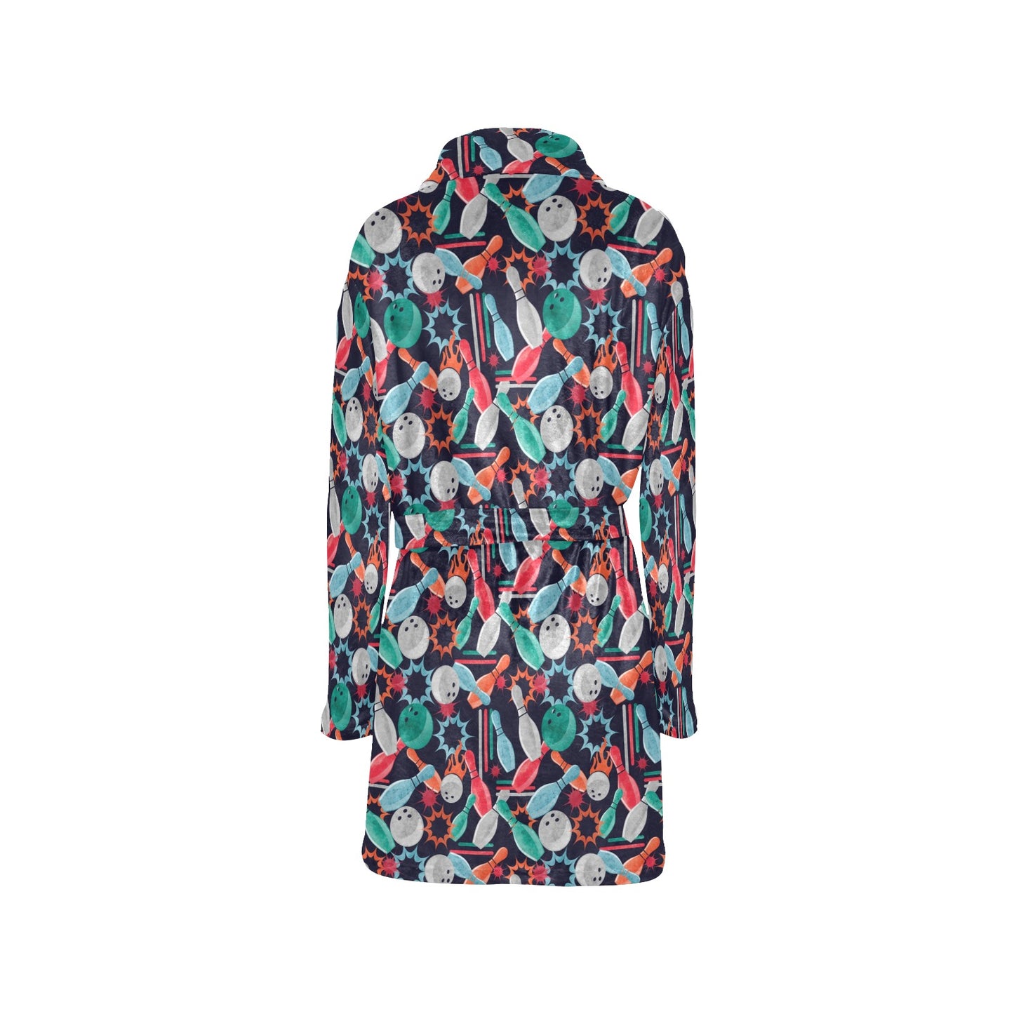 Bowling Pattern Print Design 08 Women's Fleece Robe