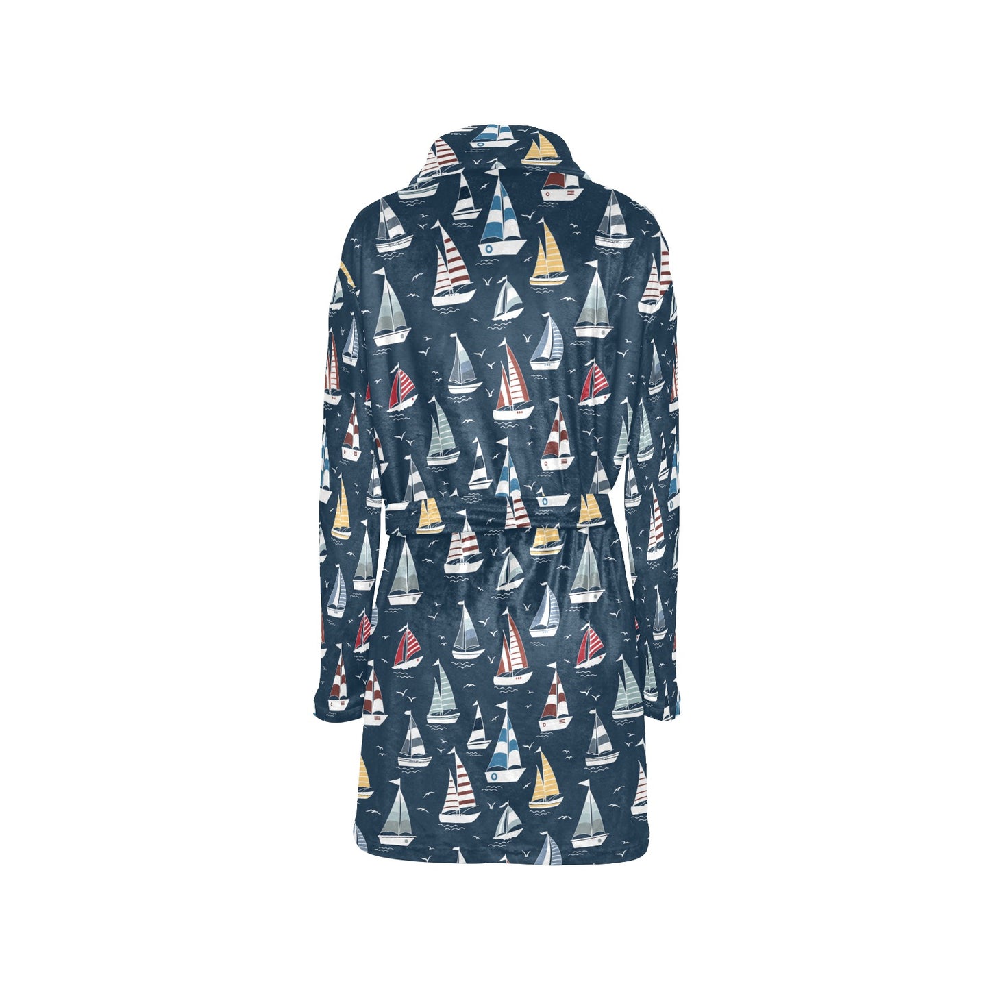Sailboat Print Design LKS306 Women's Fleece Robe
