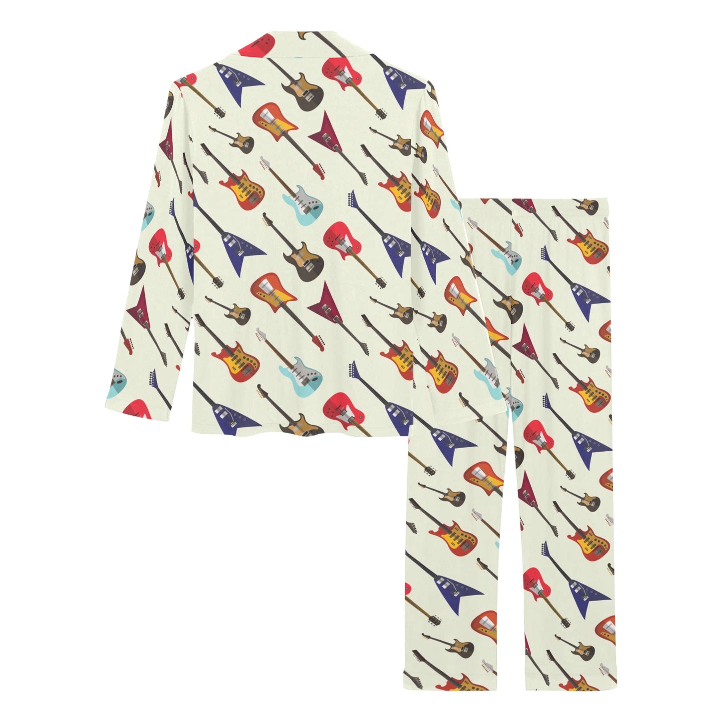 Electric Guitar Print Design LKS404 Women's Long Pajama Set