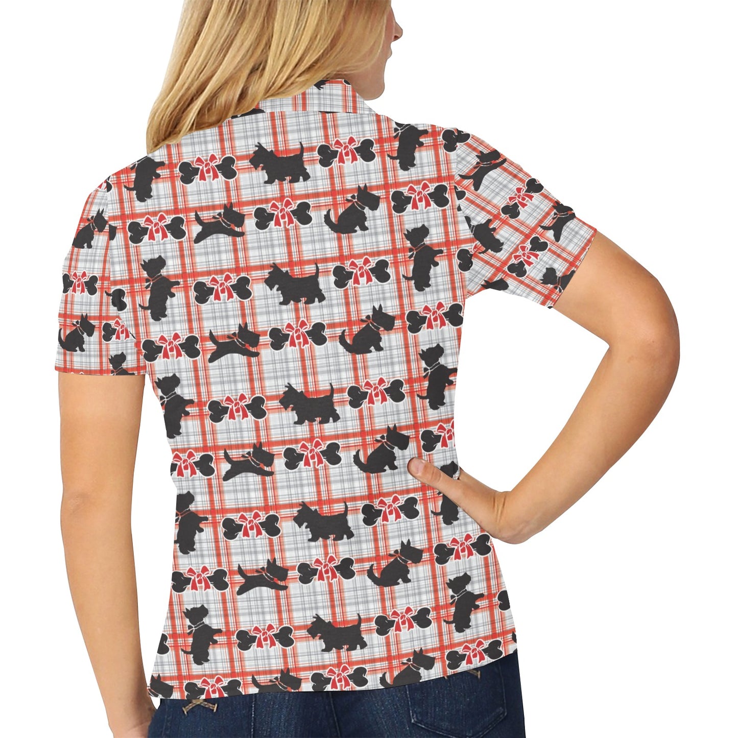 Scottish Terriers Print Design LKS3014 Women's Polo Shirt