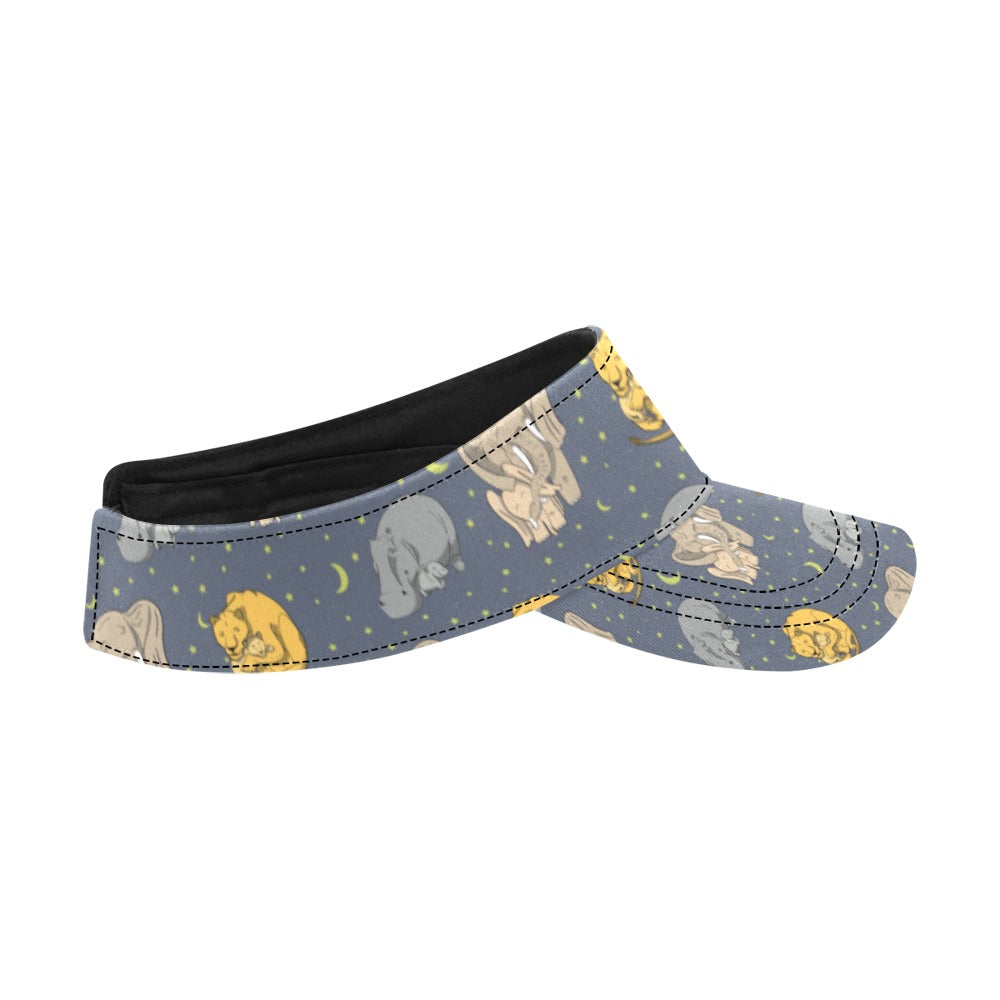 Safari Elephant Lion Print Design LKS303 Unisex Sun Visor