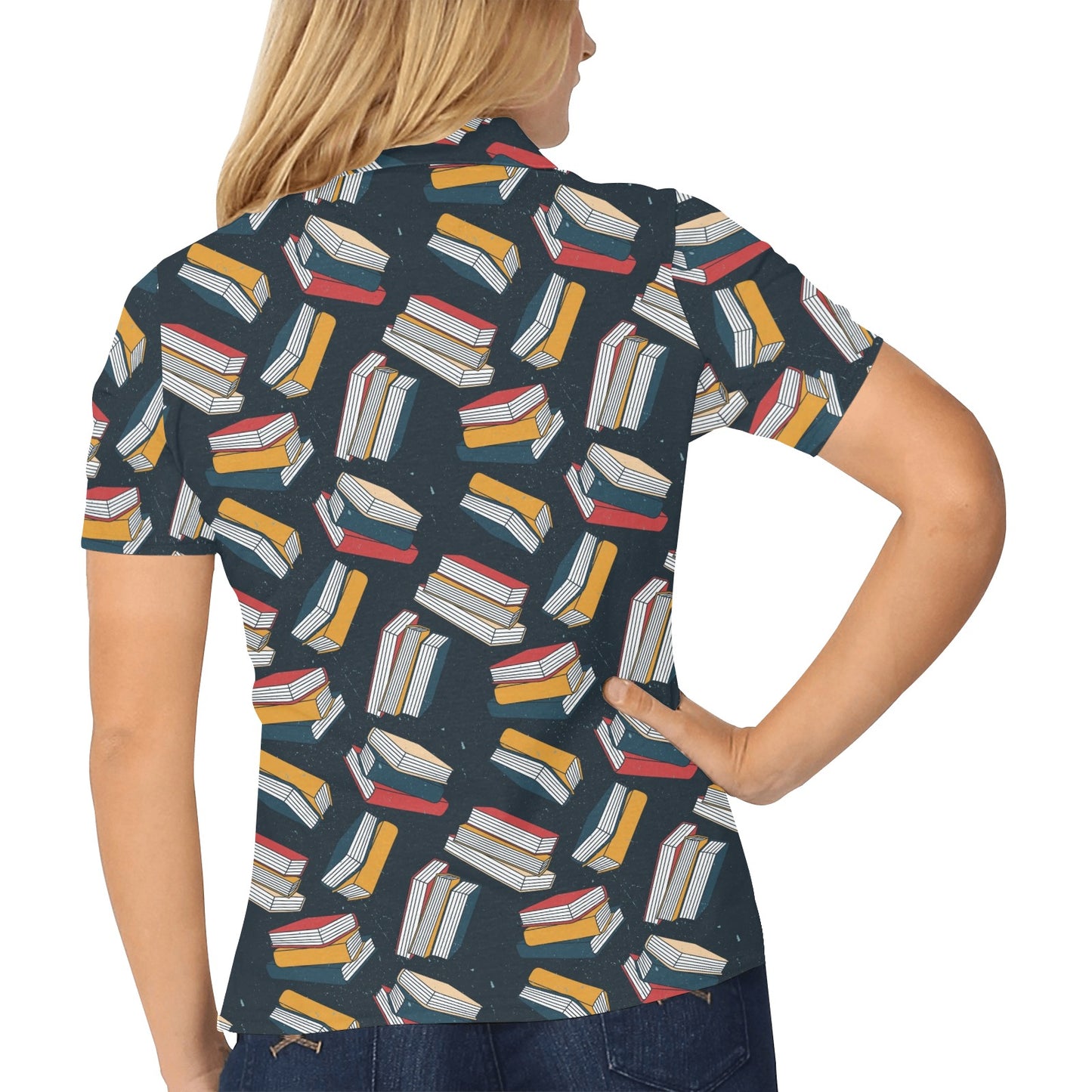 Book Pattern Print Design 07 Women's Polo Shirt