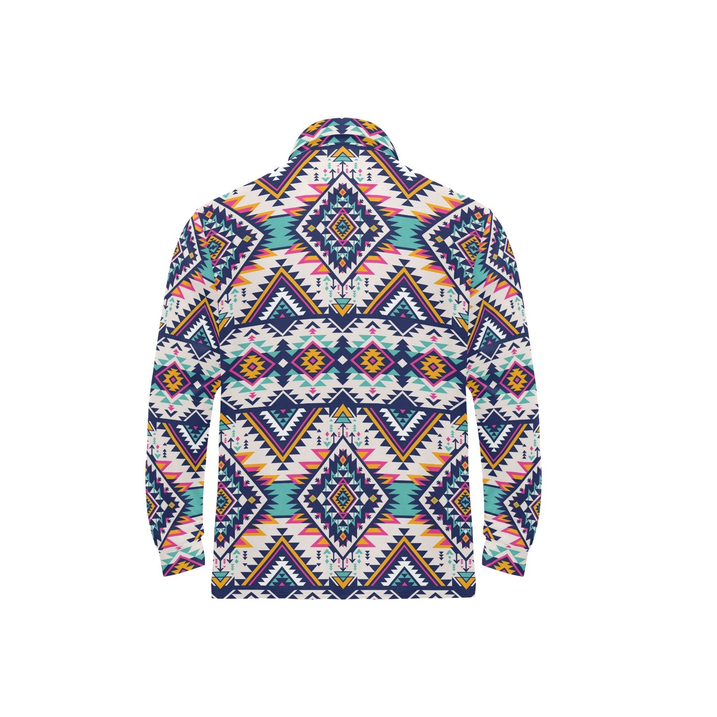 Tribal Aztec native american Long Sleeve Polo Shirt For Men's