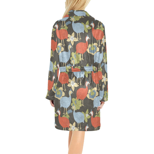 Guinea Fowl Pattern Print Design 02 Women's Fleece Robe
