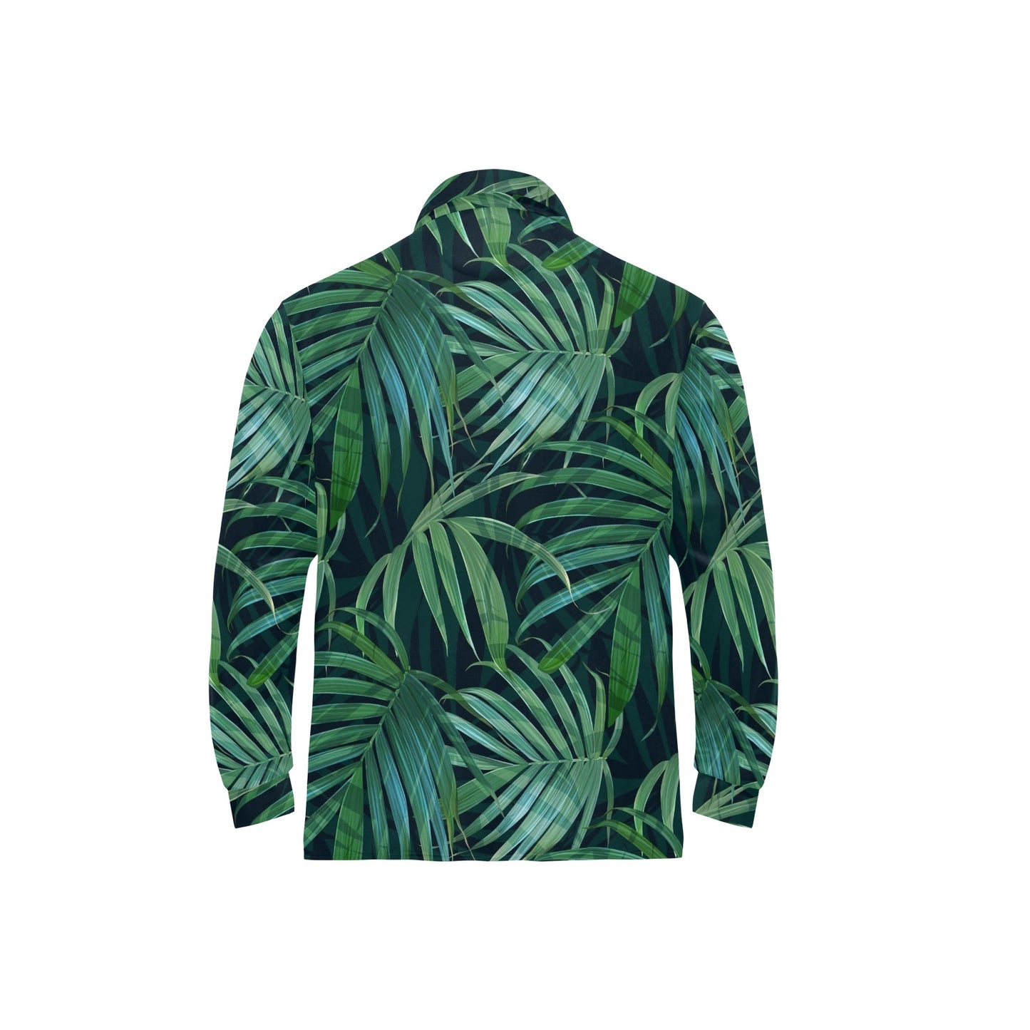 Tropical Flower Pattern Print Design TF011 Long Sleeve Polo Shirt For Men's