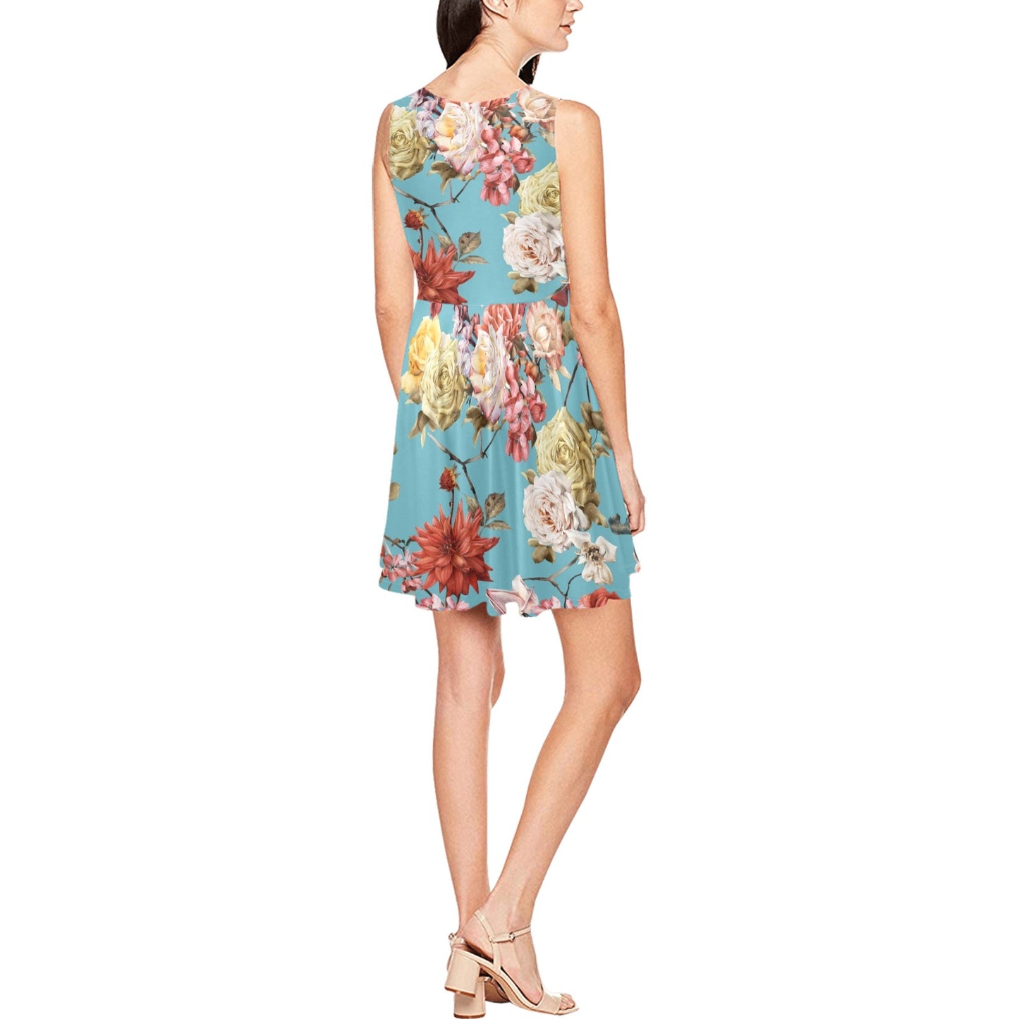 Summer Floral Pattern Print Design SF05 Sleeveless Dress