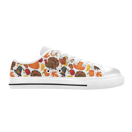 Thanksgiving Print Design LKS304 Women's White Low Top Shoes