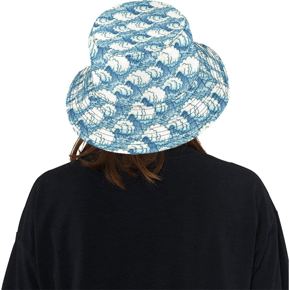 Wave Japan Style Print Design LKS304 Unisex Bucket Hat