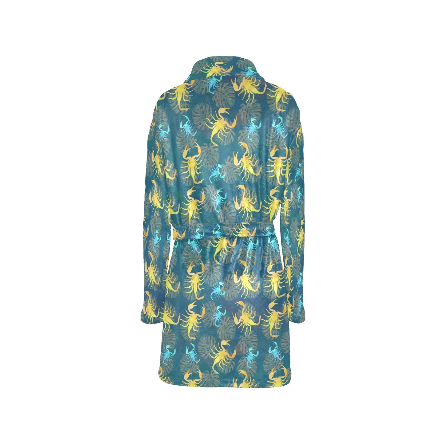 Scorpion Pattern Print Design 02 Women's Fleece Robe