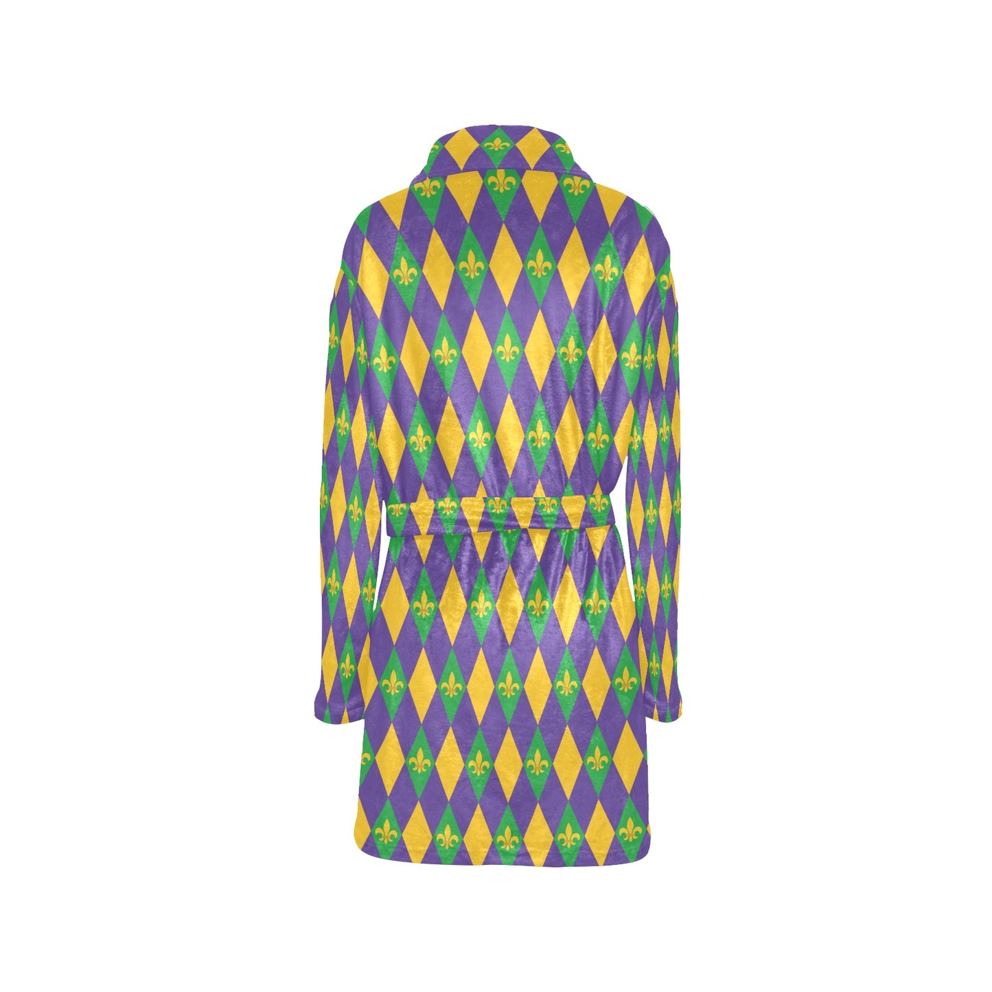 Mardi Gras Pattern Print Design 05 Women's Fleece Robe