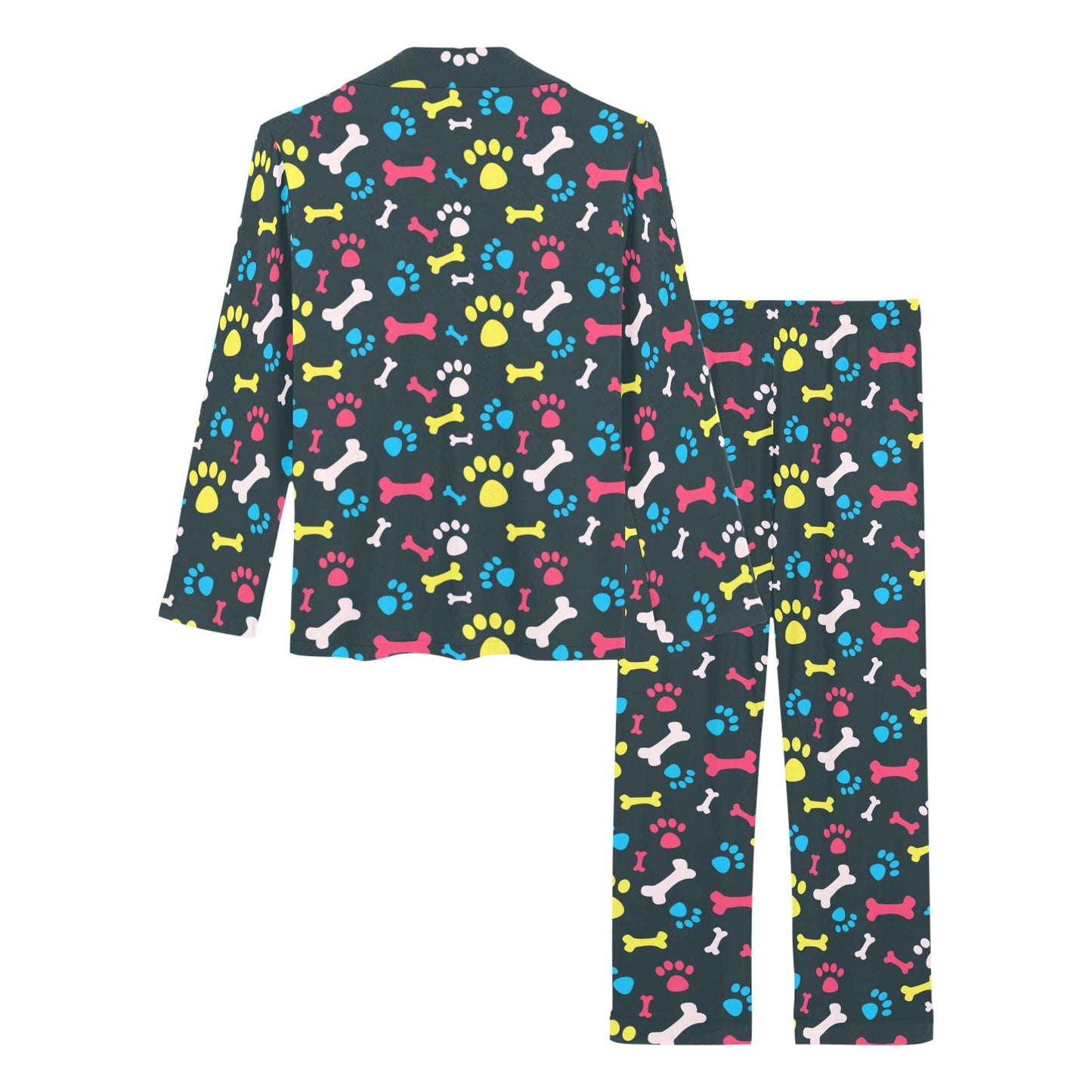 Paw Design Print Women's Long Pajama Set