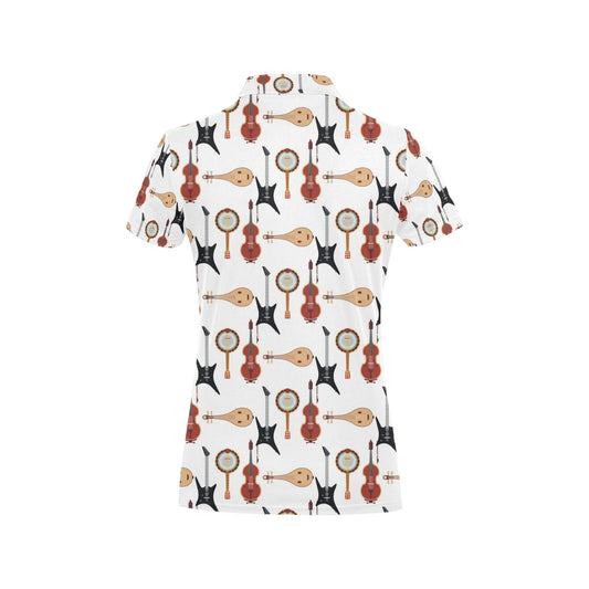 Banjo Print Design LKS403 Women's Polo Shirt