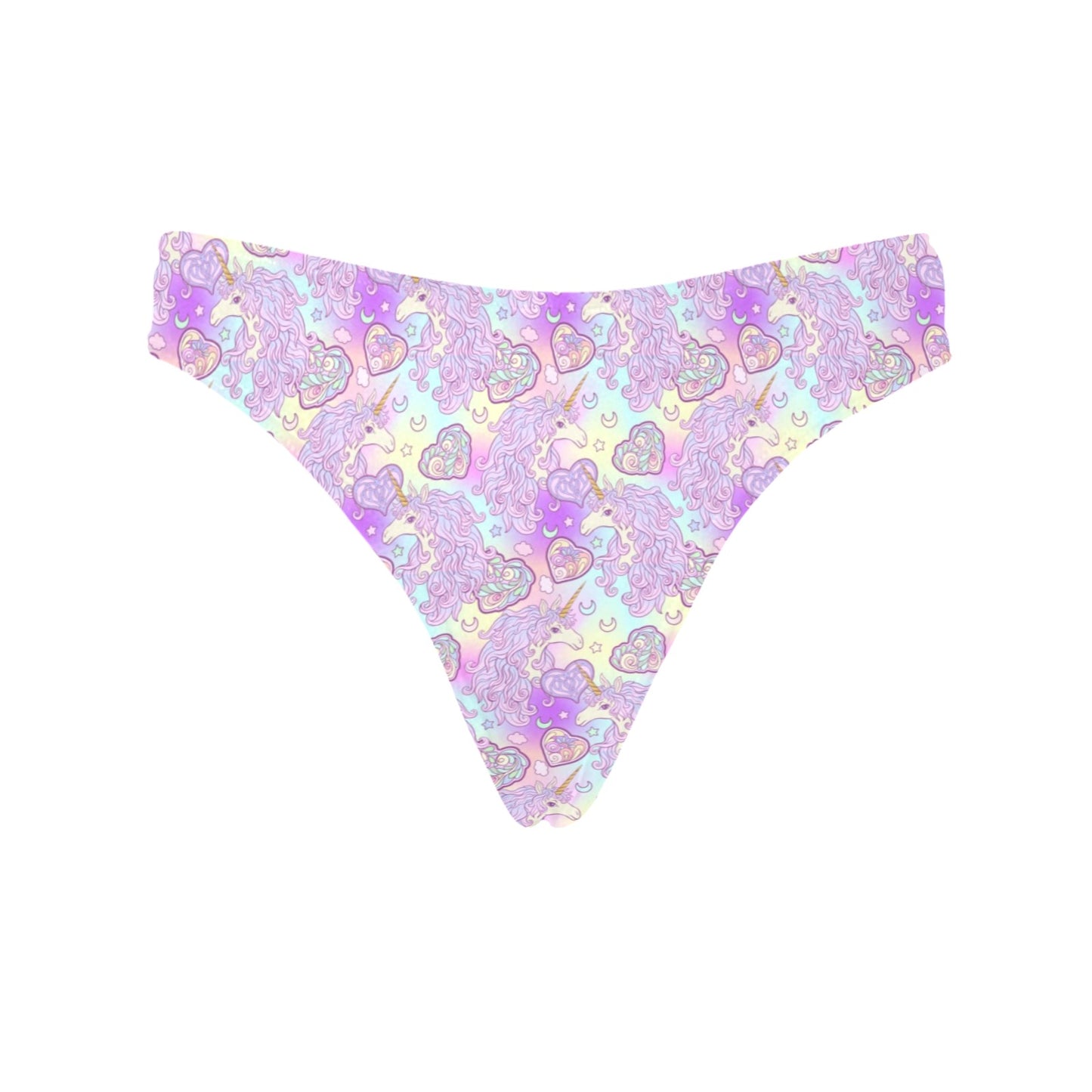Unicorn Rainbow Star Heart Print Women's Thongs