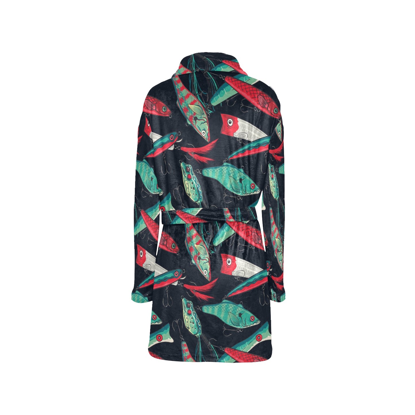 Fishing Bait Pattern Women's Fleece Robe