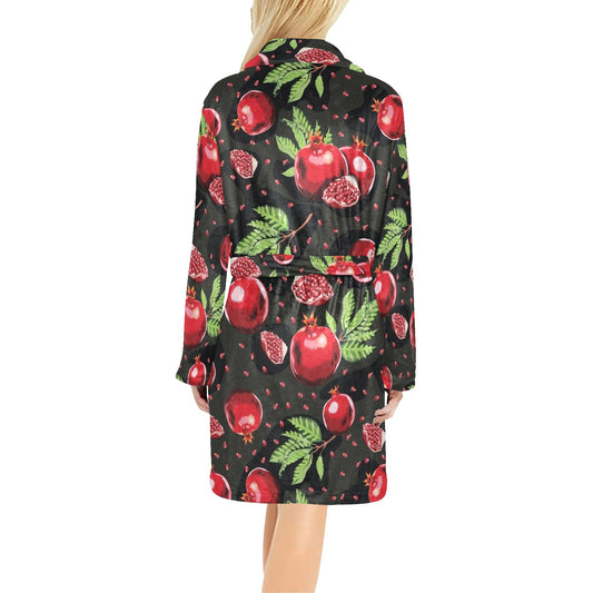 Pomegranate Pattern Print Design PG06 Women's Fleece Robe