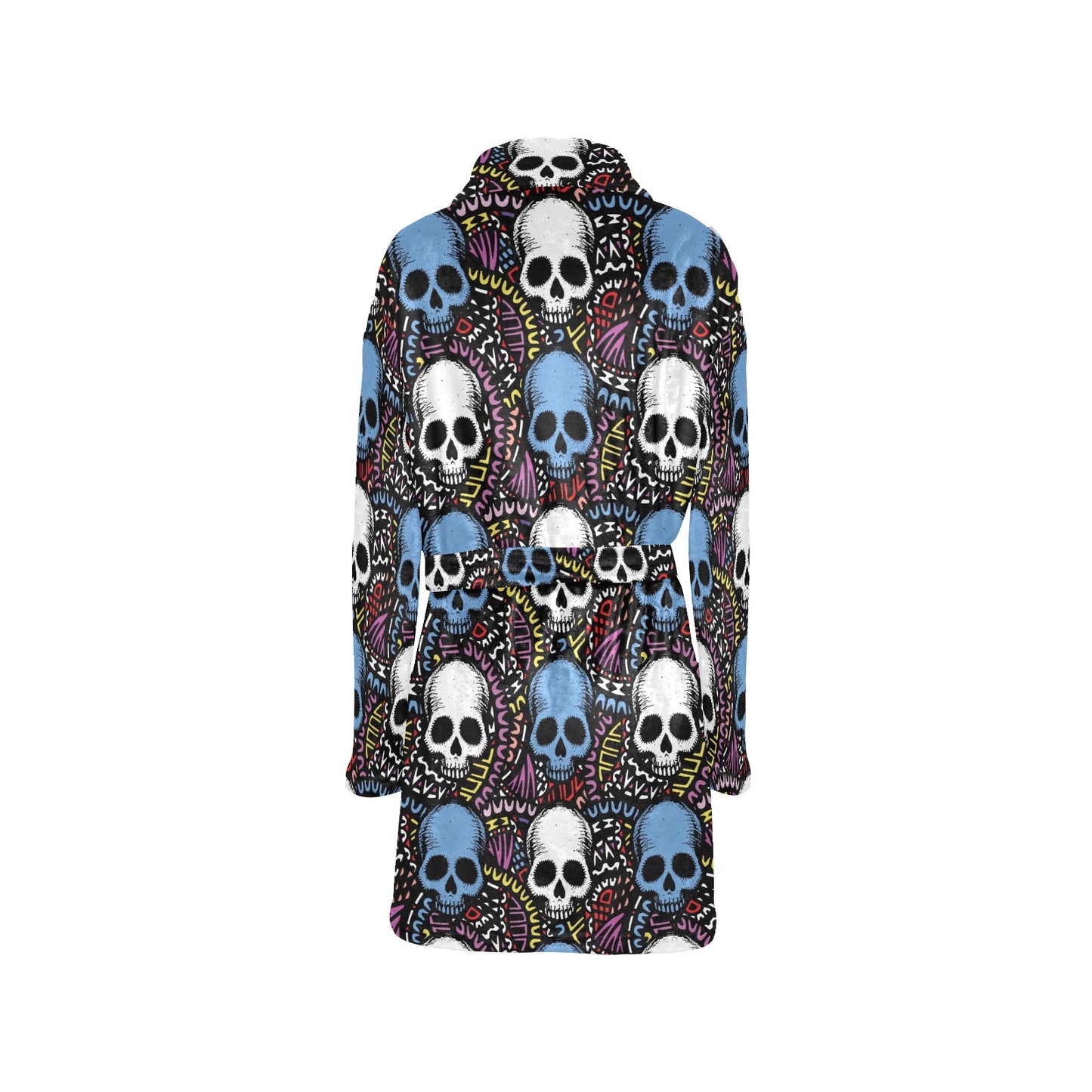 Skull Print Design LKS305 Women's Fleece Robe