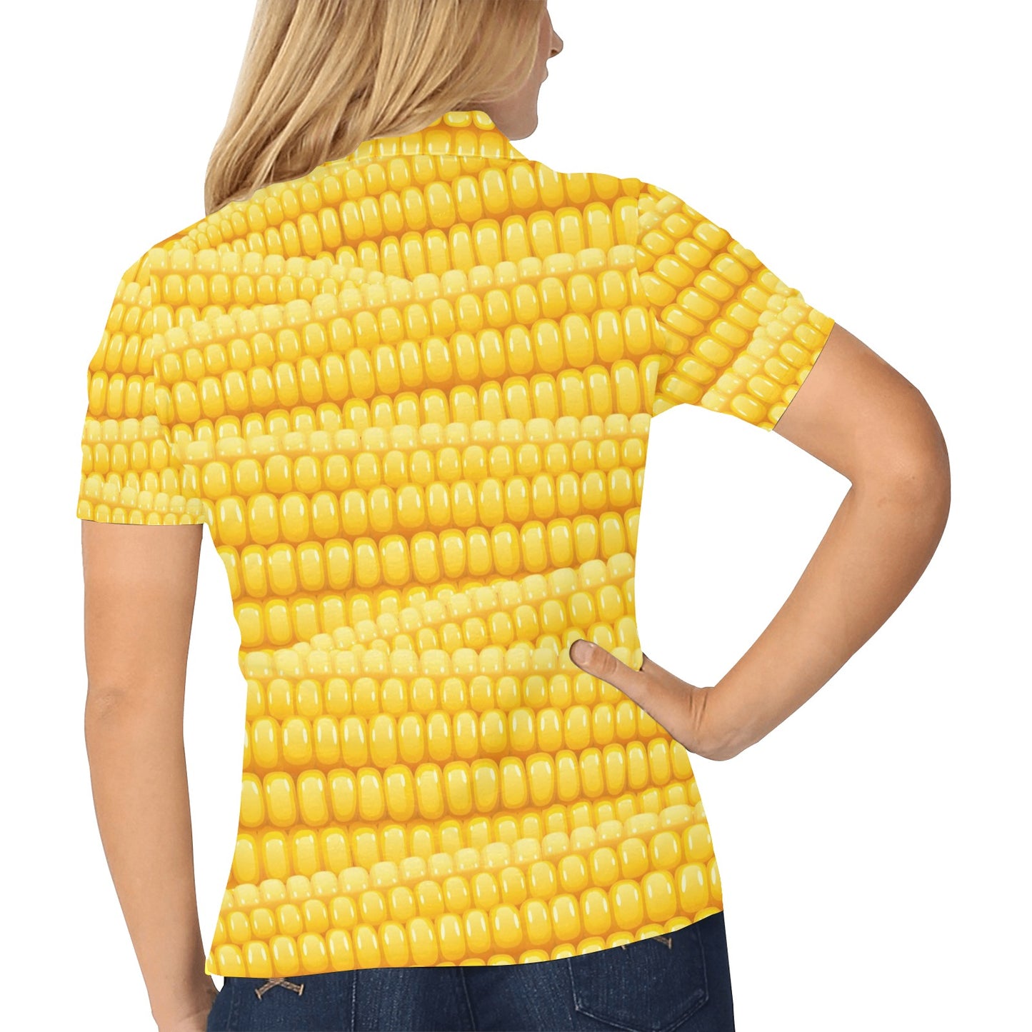 Agricultural Corn cob Pattern Women's Polo Shirt