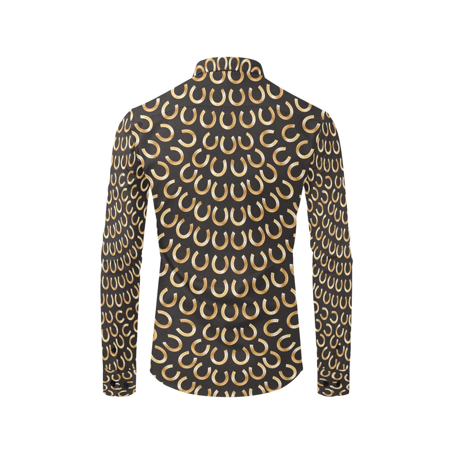 Horseshoe Print Design LKS304 Men's Long Sleeve Dress Shirt