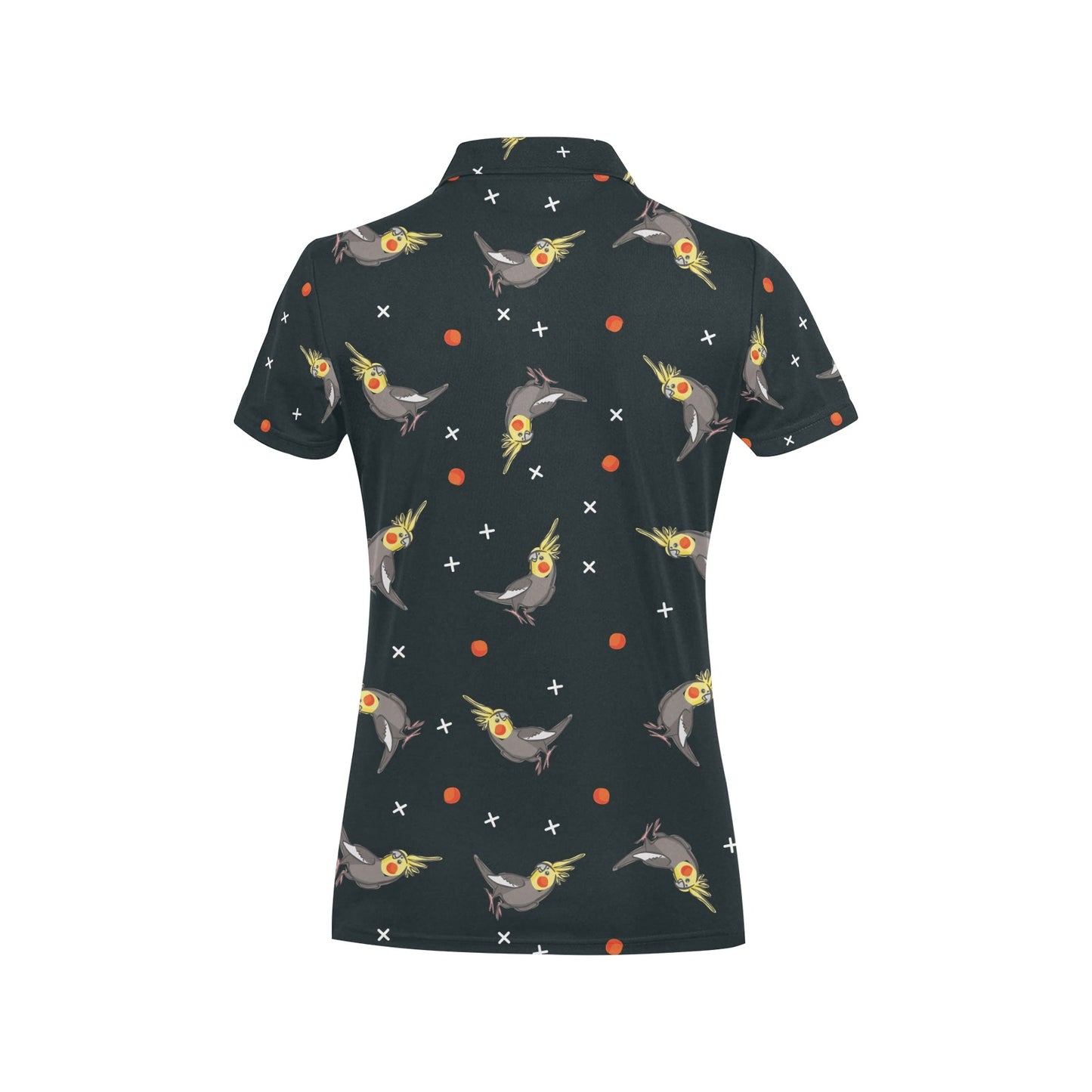 Cockatiel Pattern Print Design 02 Women's Polo Shirt