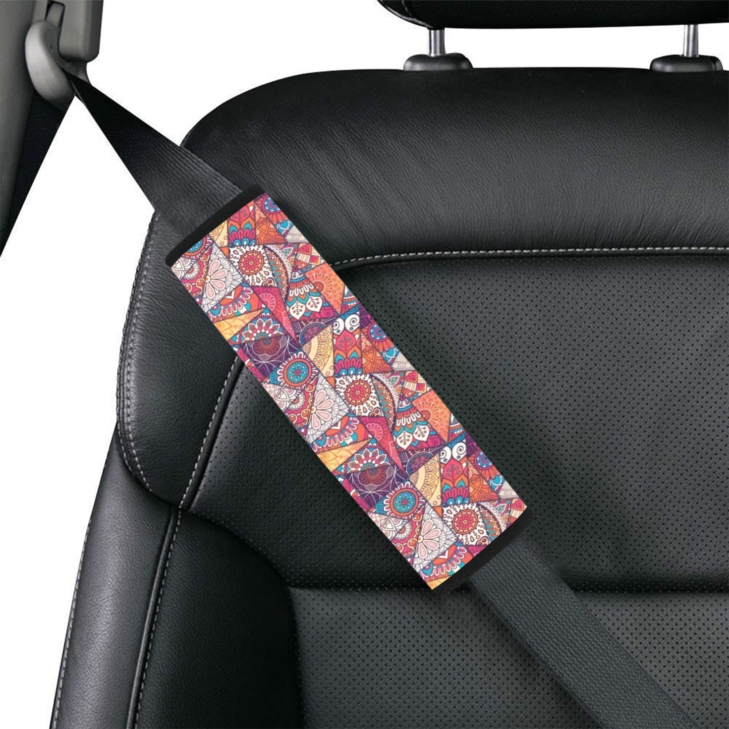 Patchwork Print Design LKS401 Car Seat Belt Cover