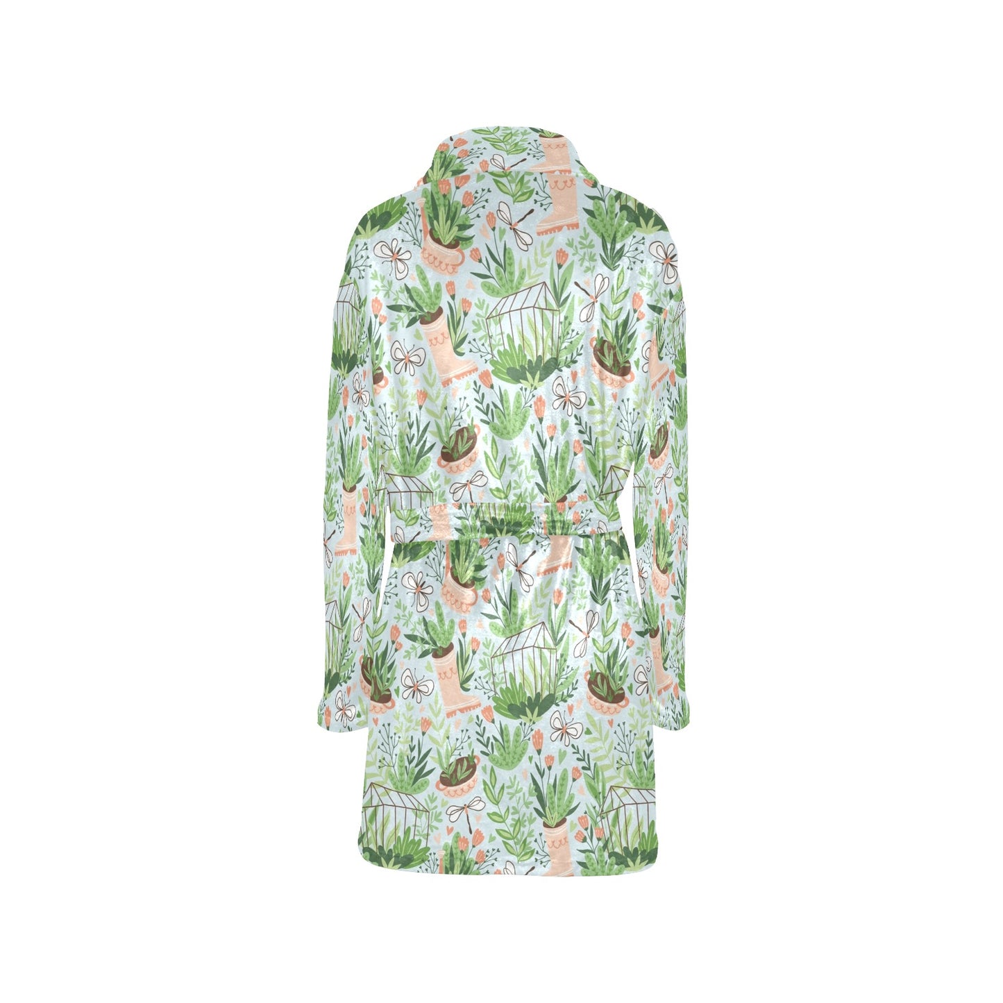 Gardening Pattern Print Design G04 Women's Fleece Robe