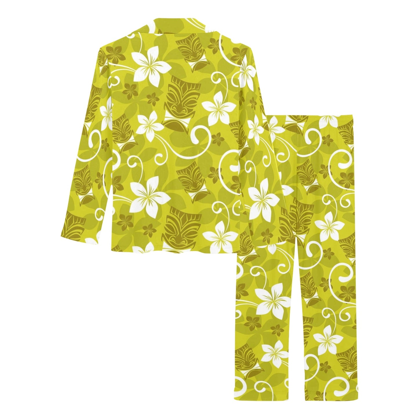 Hawaiian Themed Pattern Print Design H019 Women's Long Pajama Set