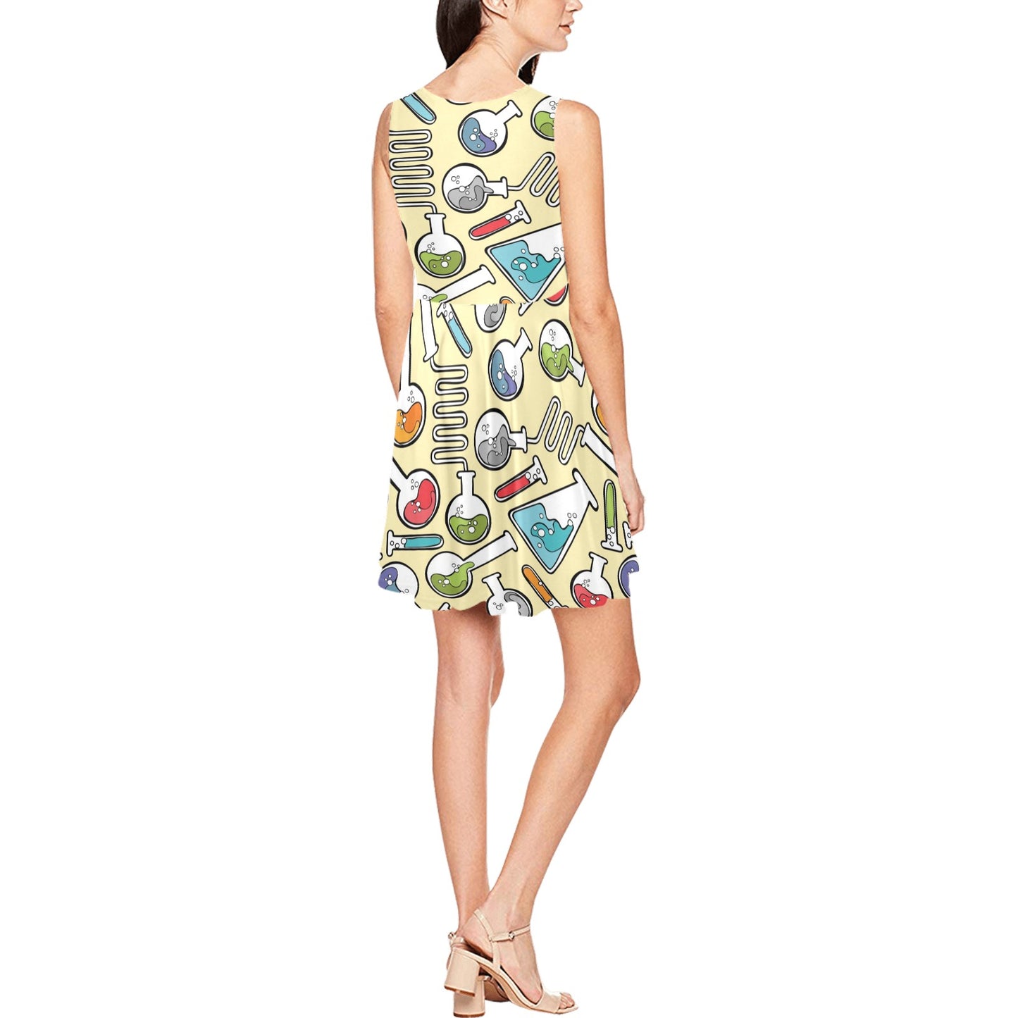 Chemical Pattern Print Design 04 Sleeveless Dress