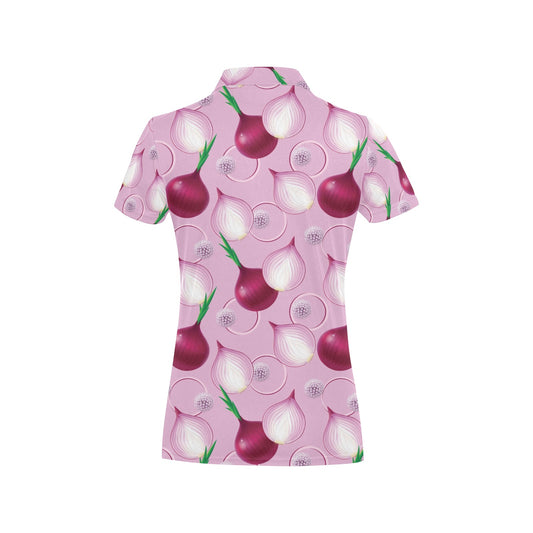 Onion Pattern Print Design A01 Women's Polo Shirt