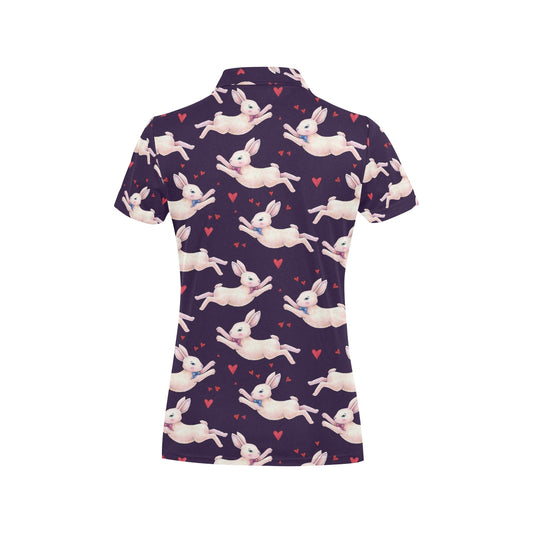 Rabbit Pattern Print Design RB016 Women's Polo Shirt