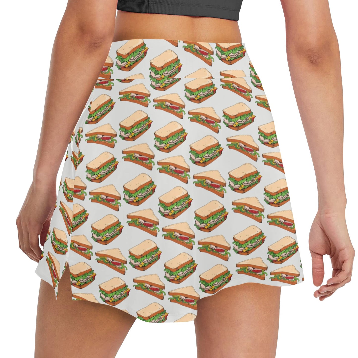 Sandwich Print Design LKS302 Women's Golf Skirt with Pocket