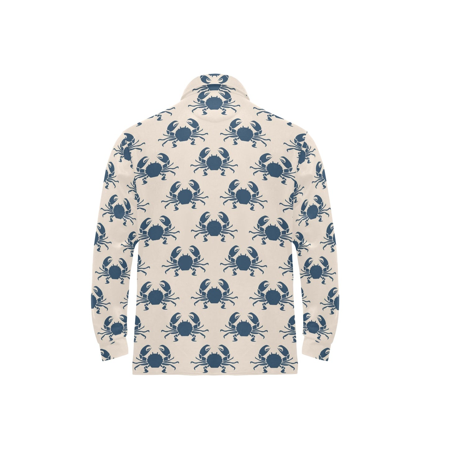 Crab Pattern Print Design 02 Long Sleeve Polo Shirt For Men's