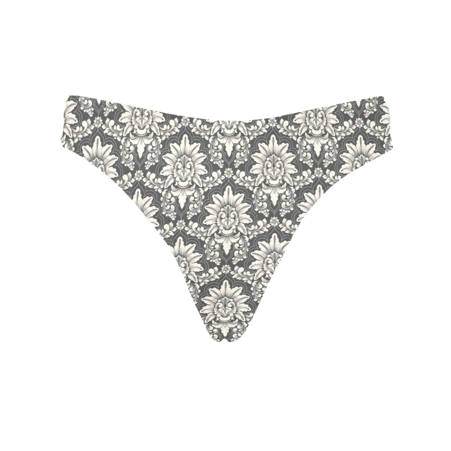 Damask Elegant Print Pattern Women's Thongs