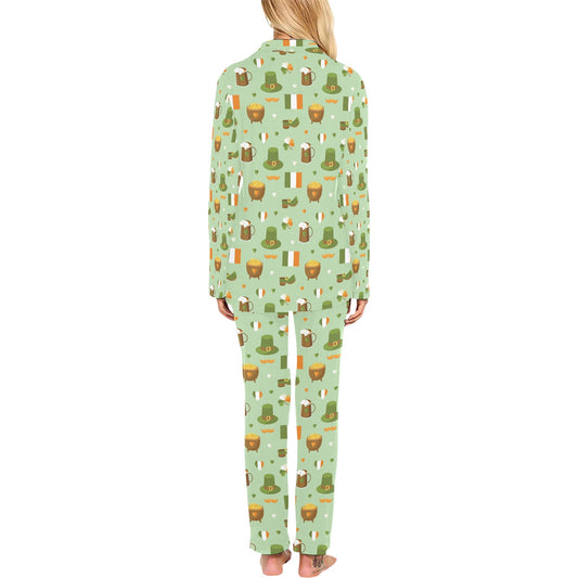 St Patricks Day Print Design LKS302 Women's Long Pajama Set