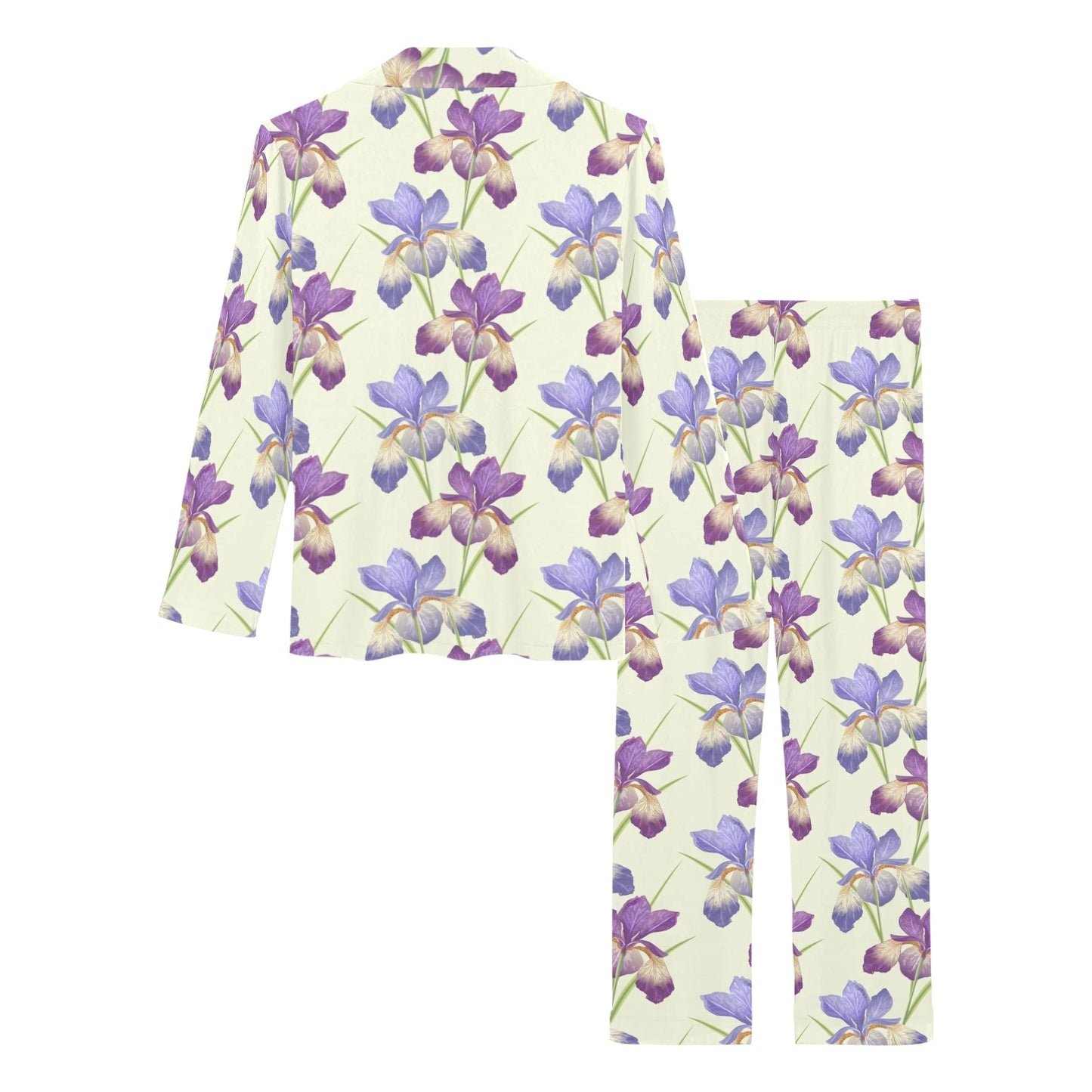 Iris Pattern Print Design IR08 Women's Long Pajama Set