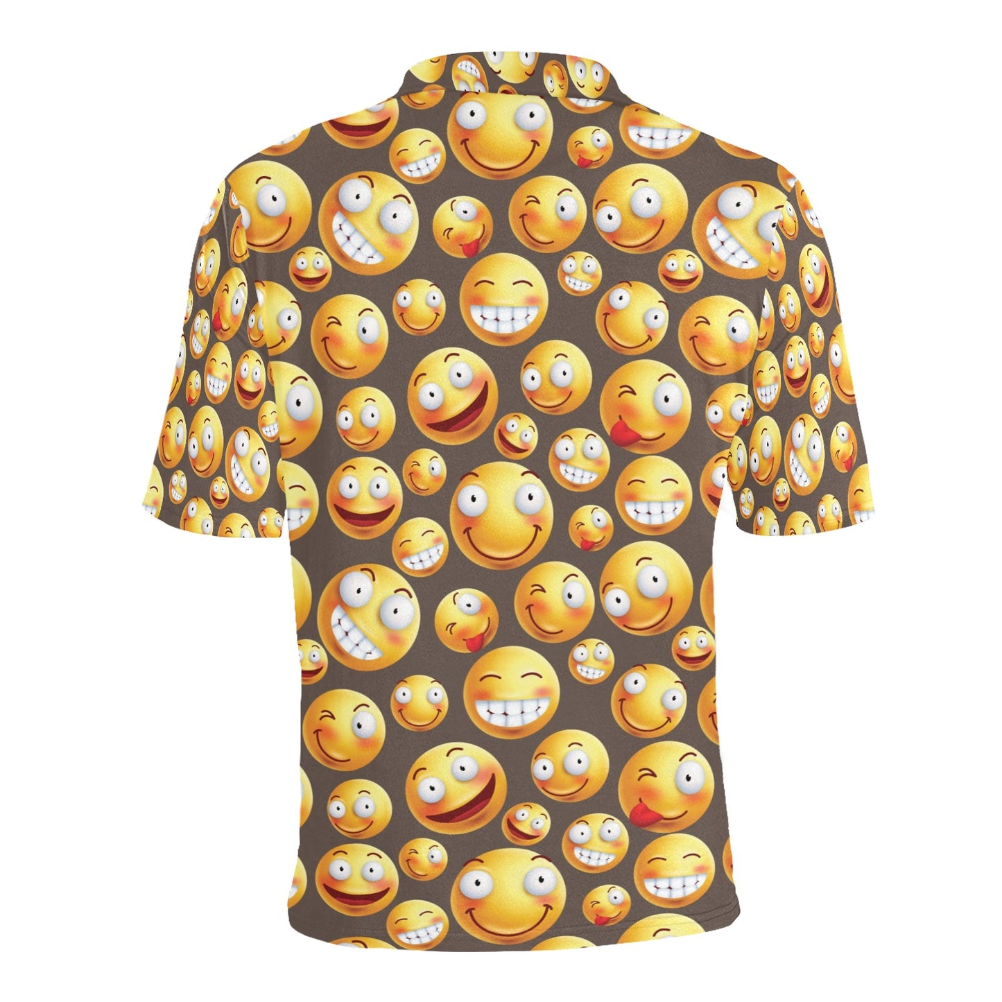 Smiley Face Emoji Print Design LKS303 Men Polo Shirt