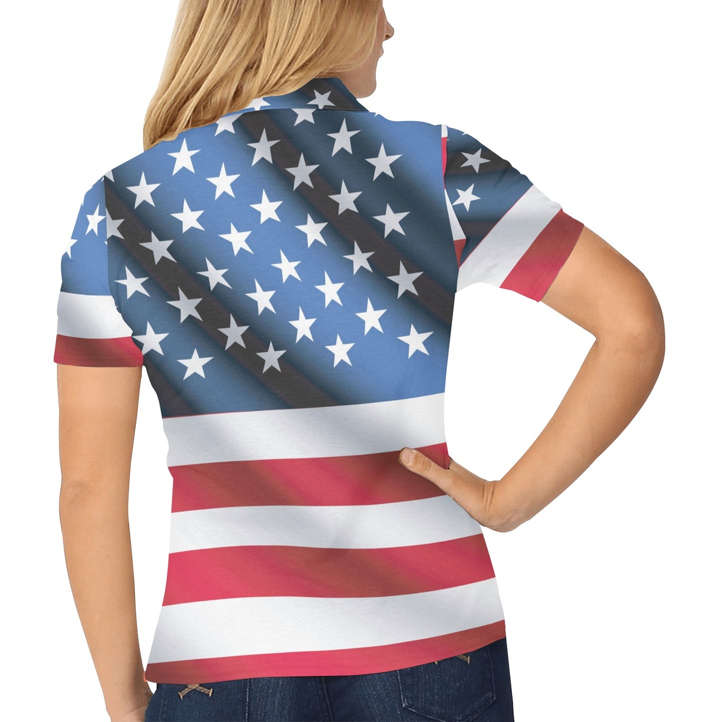 American flag Classic Women's Polo Shirt