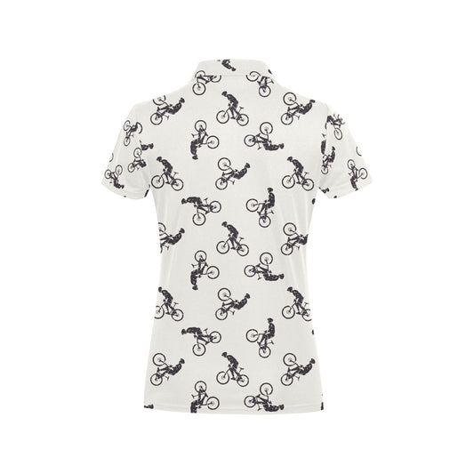 Mountain bike Pattern Print Design 01 Women's Polo Shirt