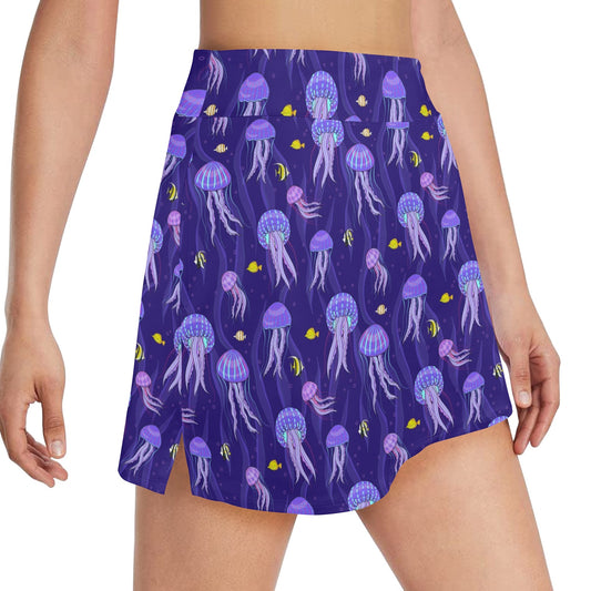 Jellyfish Style Print 17" Golf & Pickleball Skort with Pockets