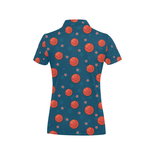 Basketball Pattern Print Design 02 Women's Polo Shirt
