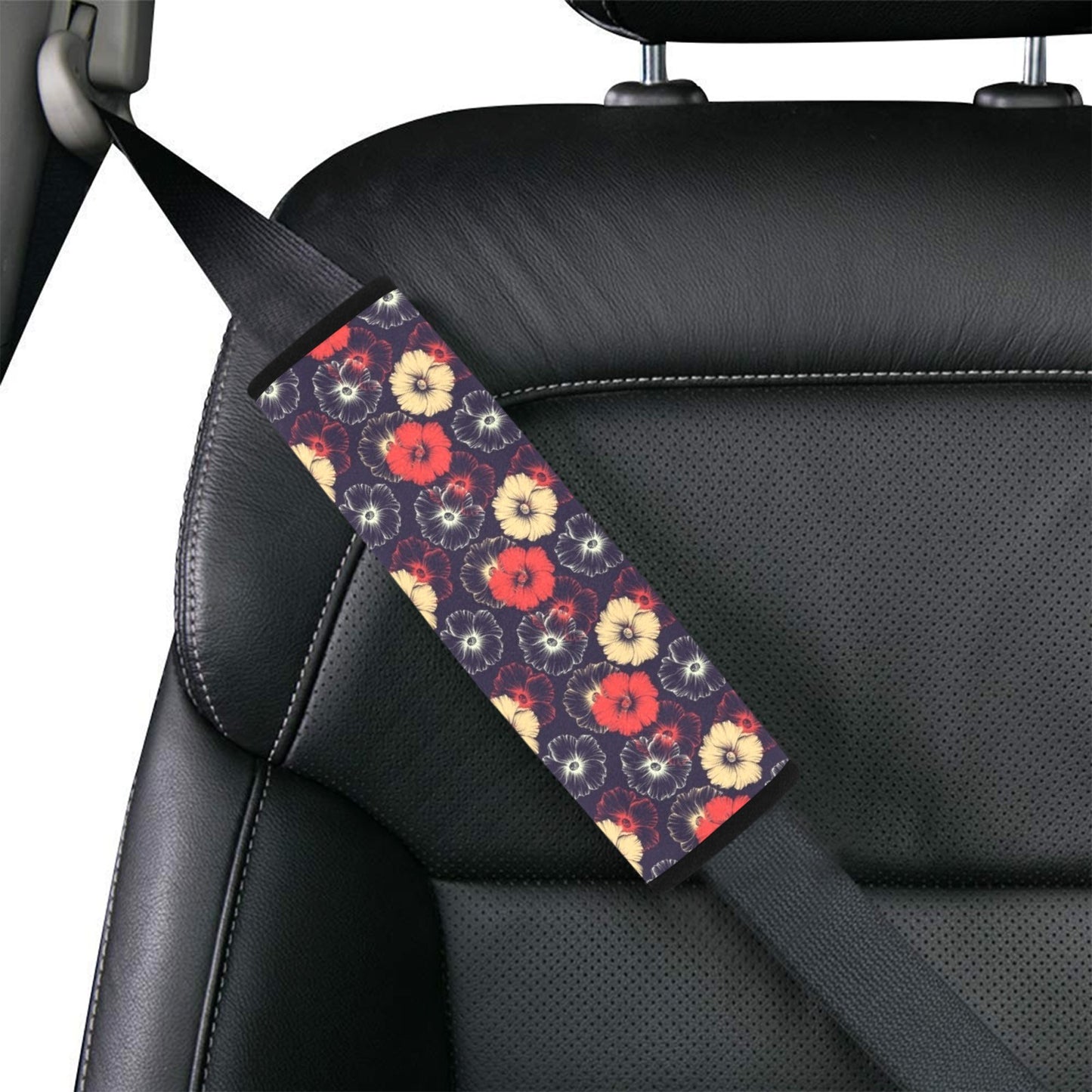 Tropical Flower Print Design LKS302 Car Seat Belt Cover