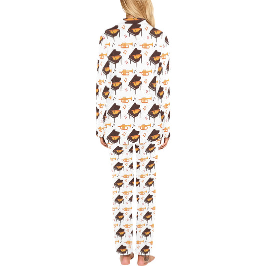 Piano Print Design LKS406 Women's Long Pajama Set