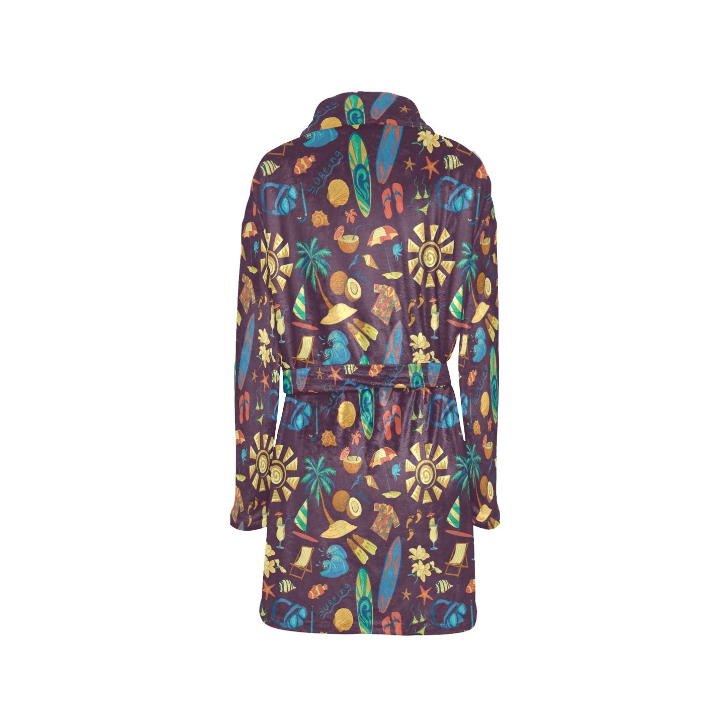 Aloha Hawaii Pattern Print Design 01 Women's Fleece Robe