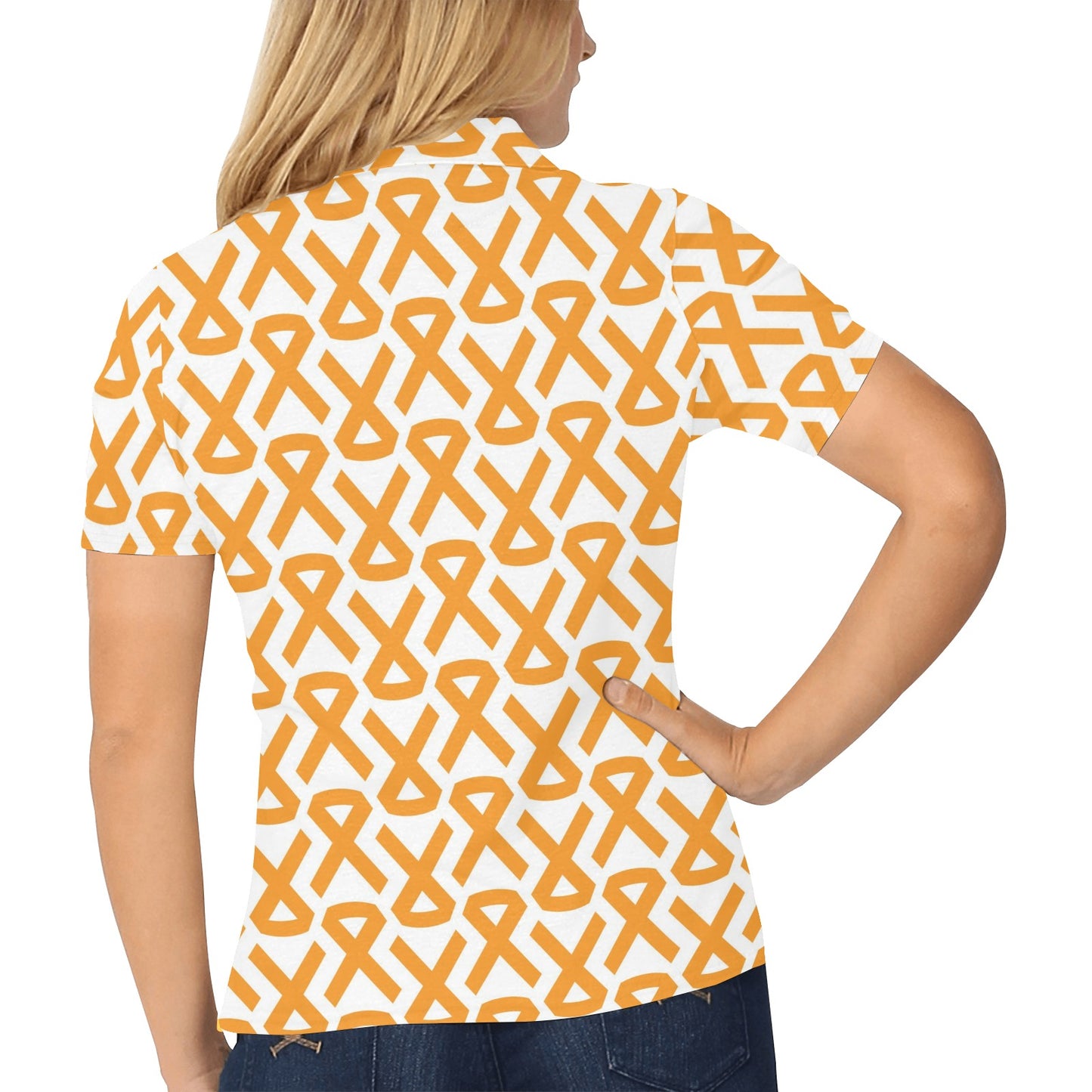 Appendix cancer Pattern Print Design 02 Women's Polo Shirt