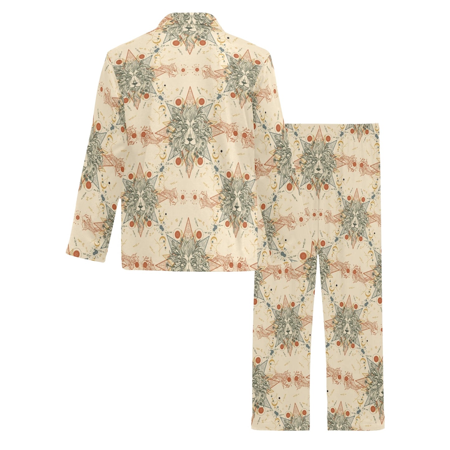 Leo Pattern Print Design 02 Men's Long Pajama Set